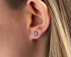 Sterling Silver Evil Eye Stud Earrings, Protection Jewelry