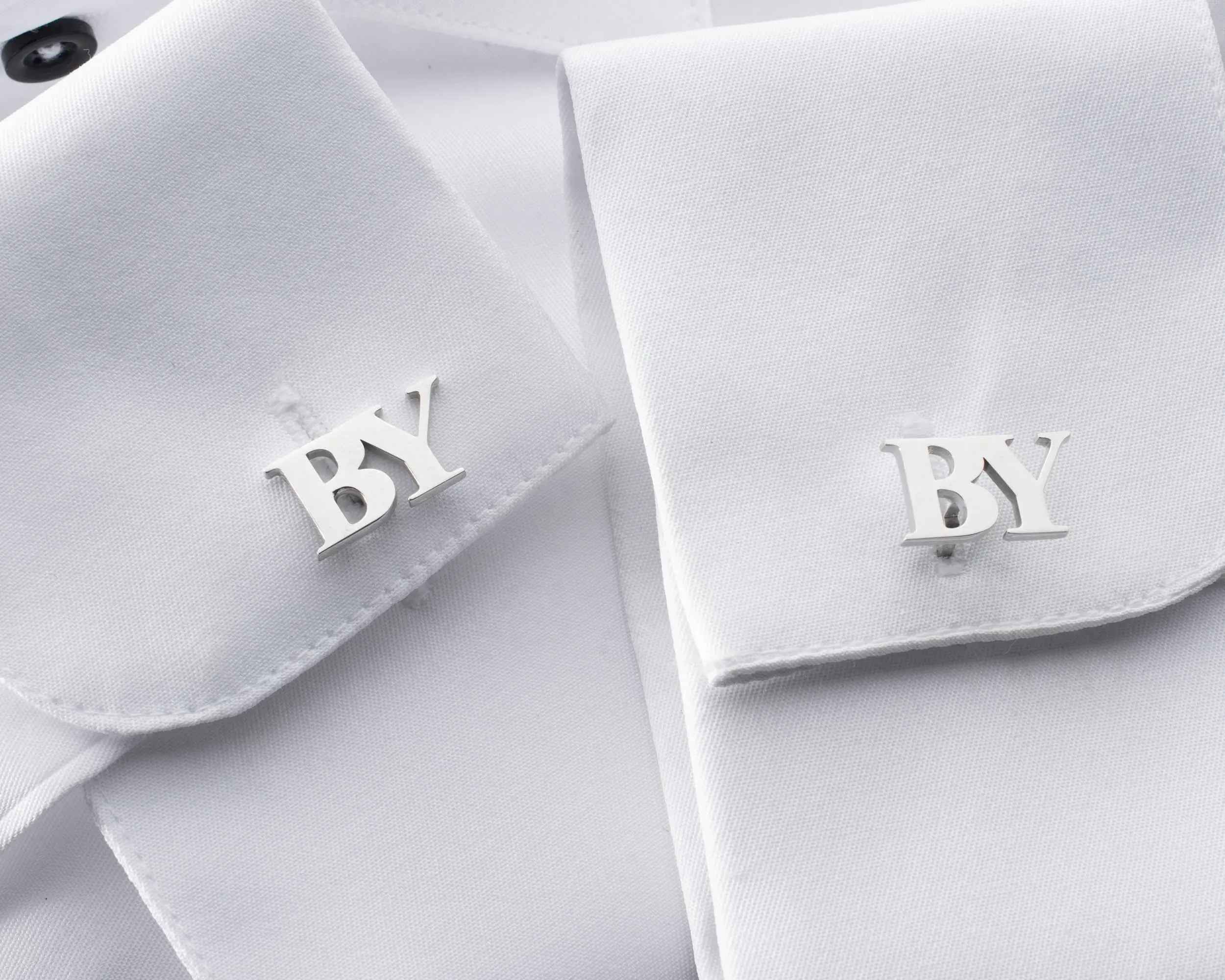 Handmade Sterling Silver Initial Cufflinks: Engraved Groomsmen Gift