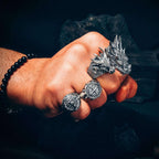 Oxidized Sterling Silver Lion Head Ring: Animal Jewelry   Charmora Jewelry