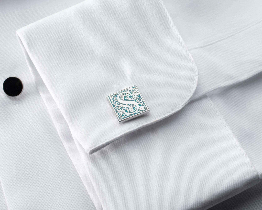 Personalized Initial Cufflinks: Engraved Sterling Silver Groomsmen Gift
