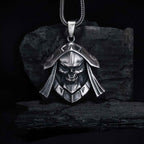 Oxidized Sterling Silver Skull Necklace - Handmade Men's Jewelry