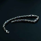 925 Sterling Silver Blue Baguette Bracelet for Men, Modern Men’s Jewelry Gift
