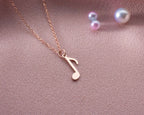 Sterling Silver Music Note Necklace: Musician Gift, 18 Inch Chain
