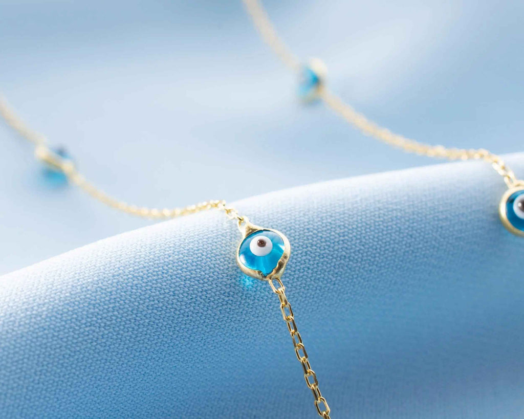 Dainty Sterling Silver Evil Eye Necklace: Gold Protection Jewelry