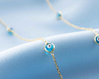 Dainty Sterling Silver Evil Eye Necklace: Gold Protection Jewelry