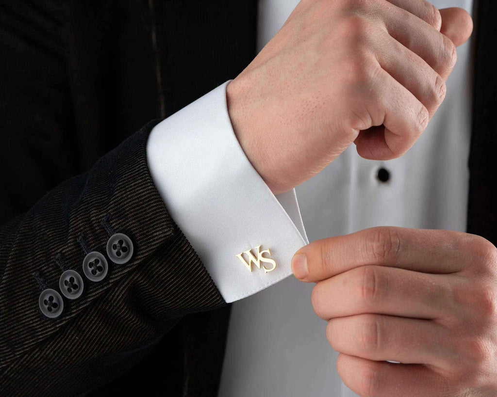 Personalized Initial Cufflinks: 925 Sterling Silver Custom Engraved