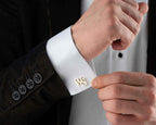 Personalized Initial Cufflinks: 925 Sterling Silver Custom Engraved