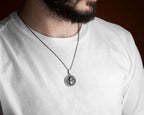Sterling Silver Angel Devil Skull Pendant Necklace: Punk Biker Jewelry   Charmora Jewelry
