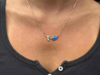 Blue Opal Tulip Necklace: 925 Sterling Silver Pendant