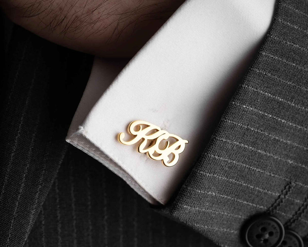 Personalized Sterling Silver Initial Cufflinks, Wedding Gift