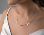 Gold Evil Eye Name Necklace: Personalized Sterling Silver Jewelry