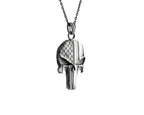 Sterling Silver USA Flag Skull Pendant - Handmade Gothic Necklace   Charmora Jewelry
