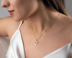 Sterling Silver Sun and Moon Pendant Necklace