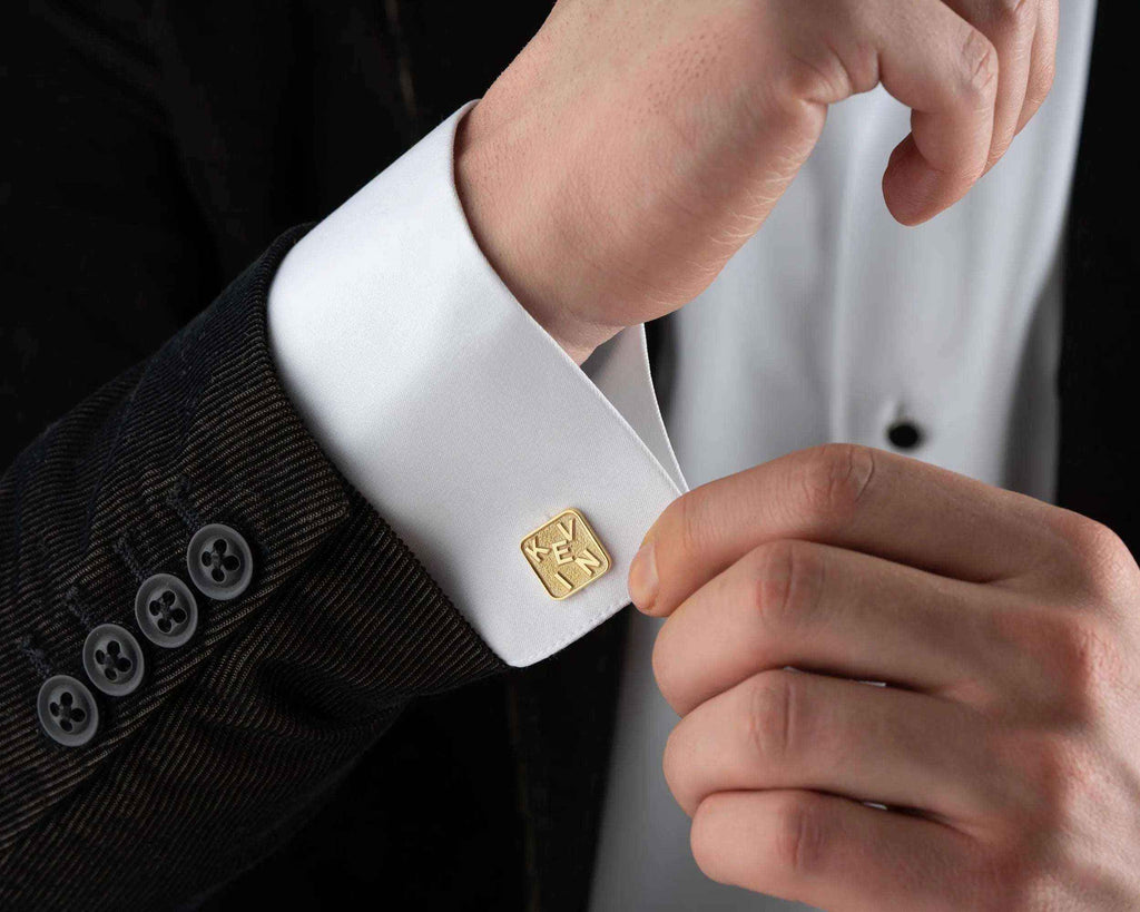 Personalized Sterling Silver Cufflinks – Engraved Name, Groom Gift