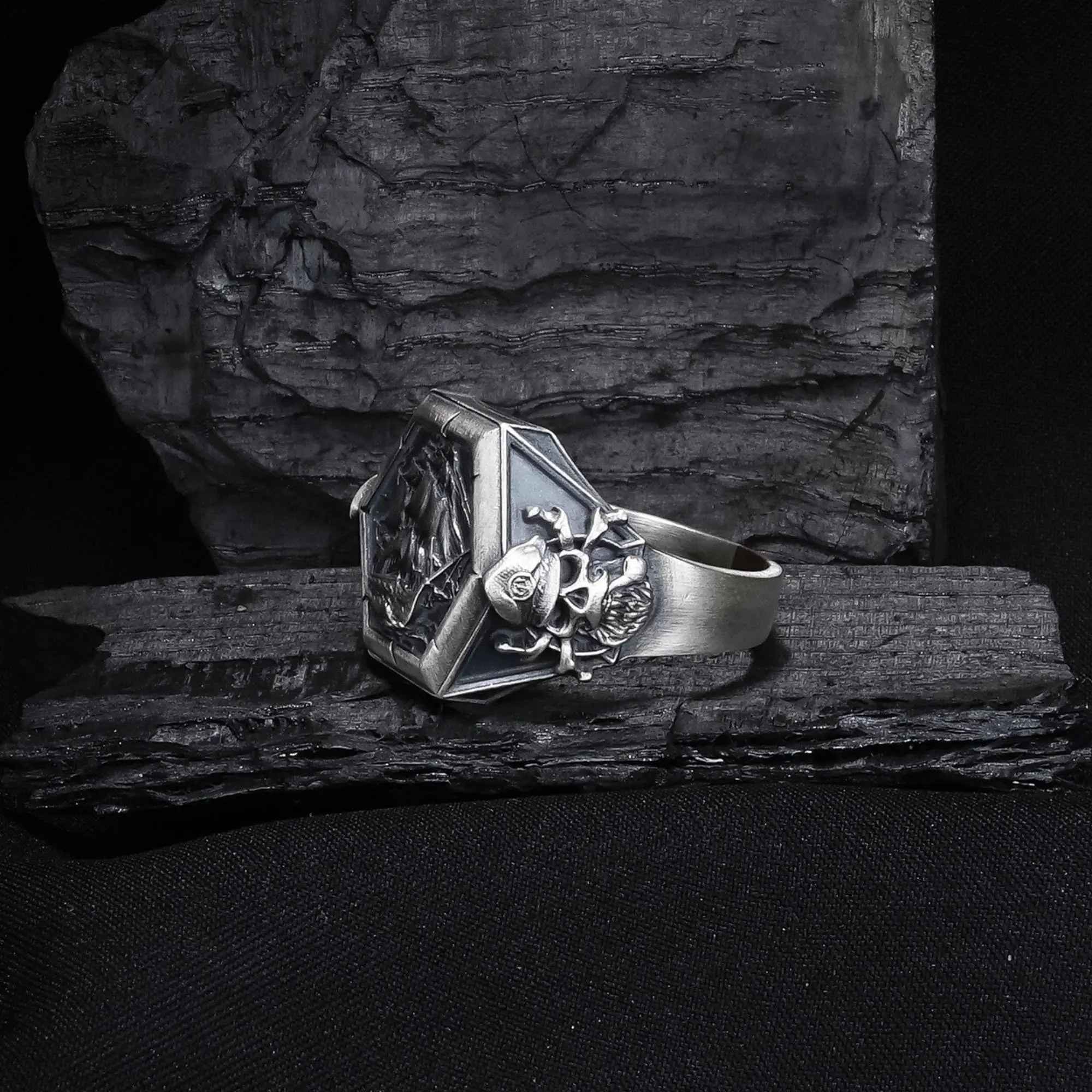 Sterling Silver Viking Sailboat Ring: Nautical Jewelry Gift