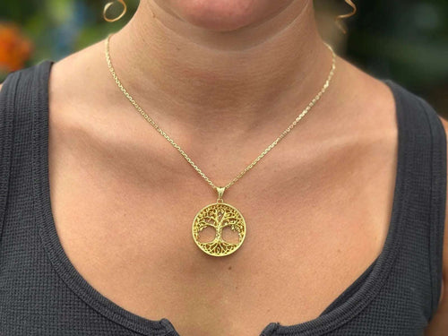 Sterling Silver Yggdrasil Necklace: Viking Tree of Life Pendant   Charmora Jewelry