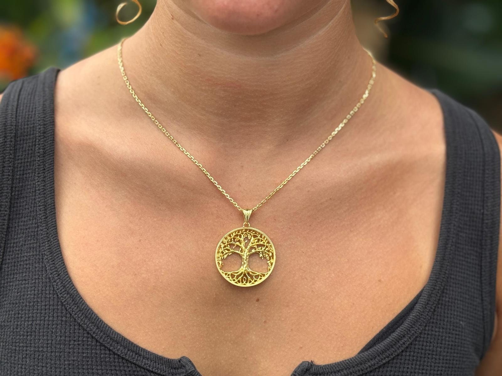 Sterling Silver Yggdrasil Necklace: Viking Tree of Life Pendant