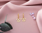 Sterling Silver Lesbian Heart Earrings: LGBTQ Pride Jewelry