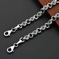 925 Sterling Silver Men’s Bracelet with Zircon Stone – Durable Chain Gift for Him