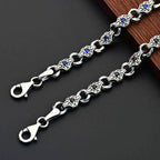 925 Sterling Silver Men’s Bracelet with Zircon Stone – Durable Chain Gift for Him