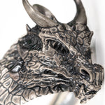 Gothic Dragon Head Relief Motif Ring  Ring  Charmora Jewelry