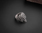 Sterling Silver Skull Ring: Gothic Red Zircon Stone Jewelry
