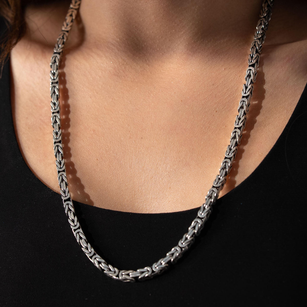Byzantine Square Chain  Necklace  Charmora Jewelry