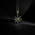 Sterling Silver Nautical Ship Wheel Necklace Gold Pendant   Charmora Jewelry