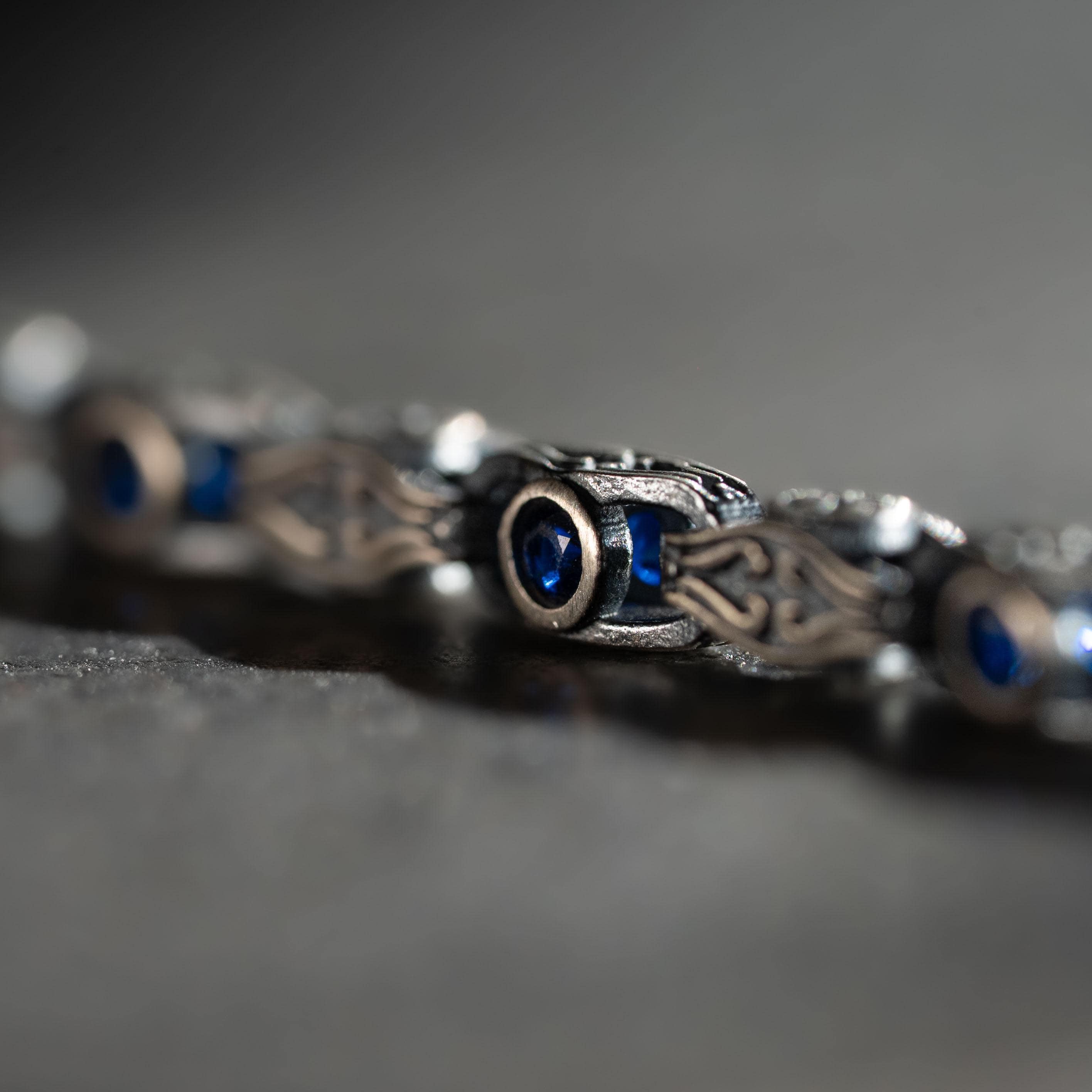 Blue Zirconia Kelkit Woven Link Bracelet  Bracelet  Charmora Jewelry