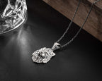 Sterling Silver Lion Head Necklace: Leo Zodiac Pendant, King of the Jungle   Charmora Jewelry