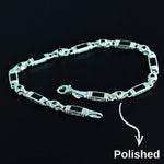 Black Zircon Baguette Stone Bracelet Handmade Sterling Silver Chain   Charmora Jewelry