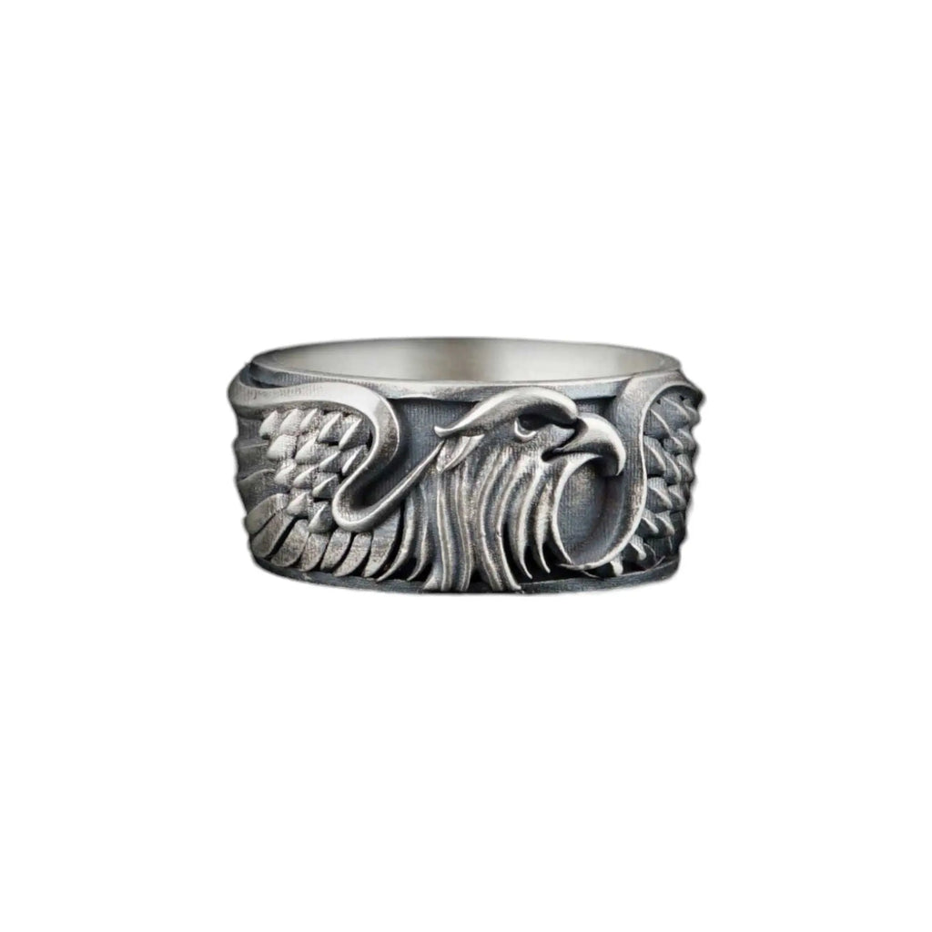Eagle Ring Sterling Silver, Bird Wrap Ring, Wildlife Jewelry, Animal Lover Gift, Adjustable Band   Charmora Jewelry