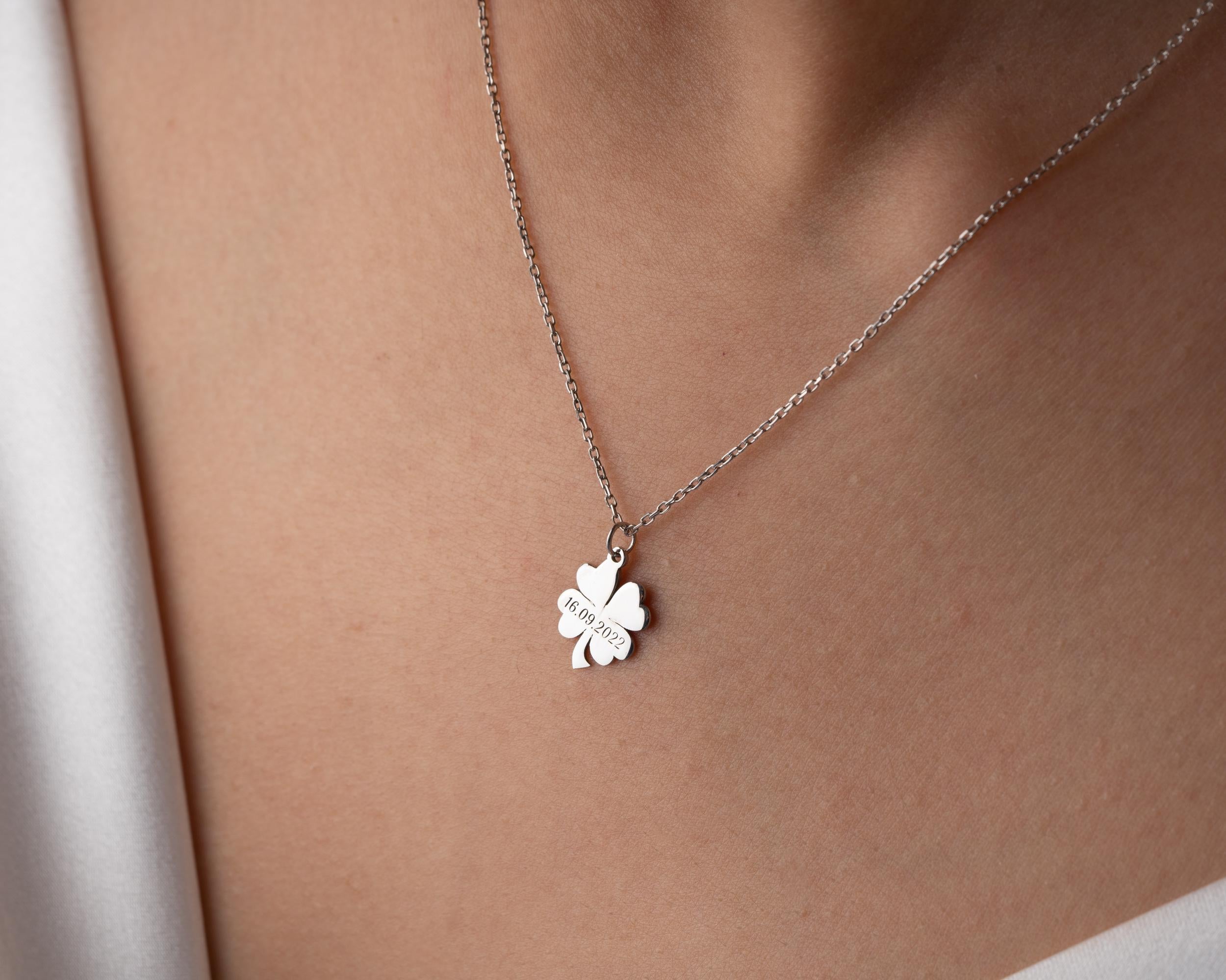 Sterling Silver 4 Leaf Clover Pendant: Good Luck Necklace