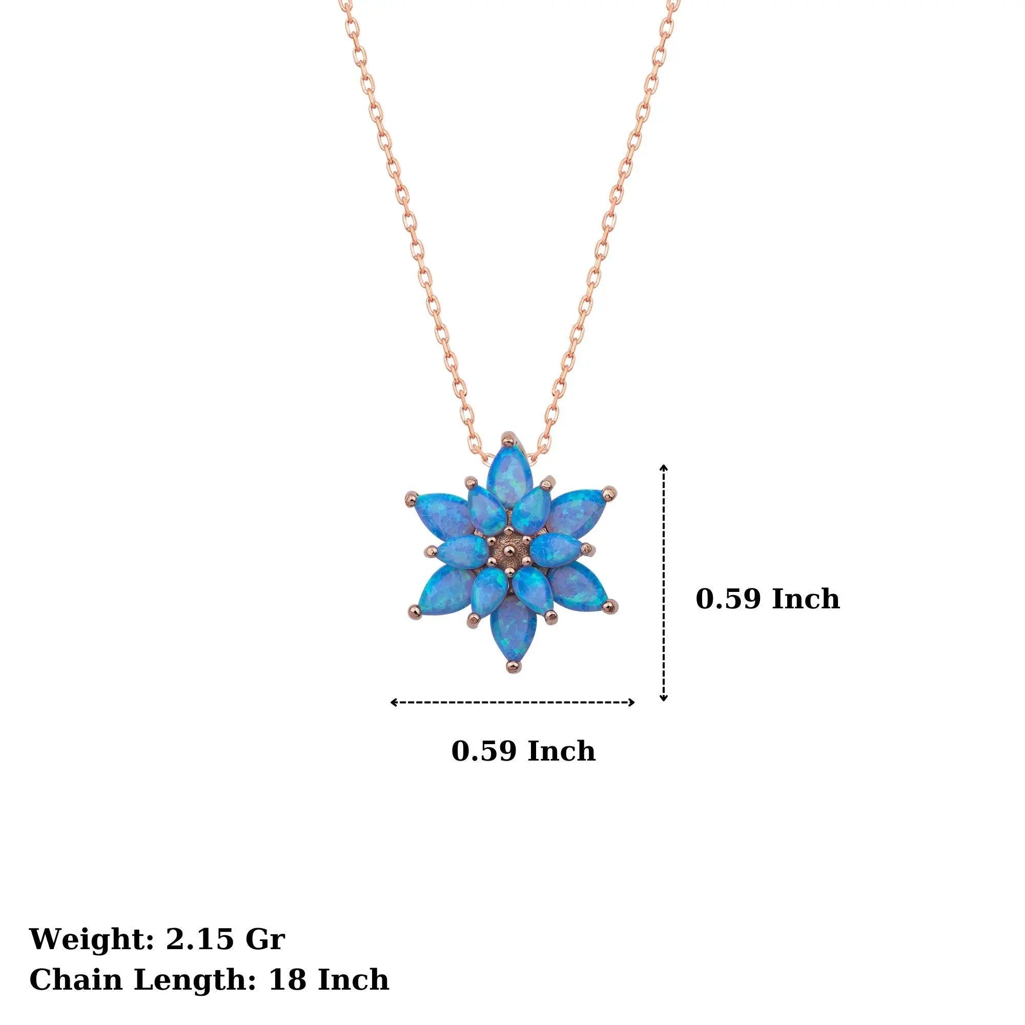 Opal Lotus Flower Necklace: Rose Gold Sterling Silver   Charmora Jewelry