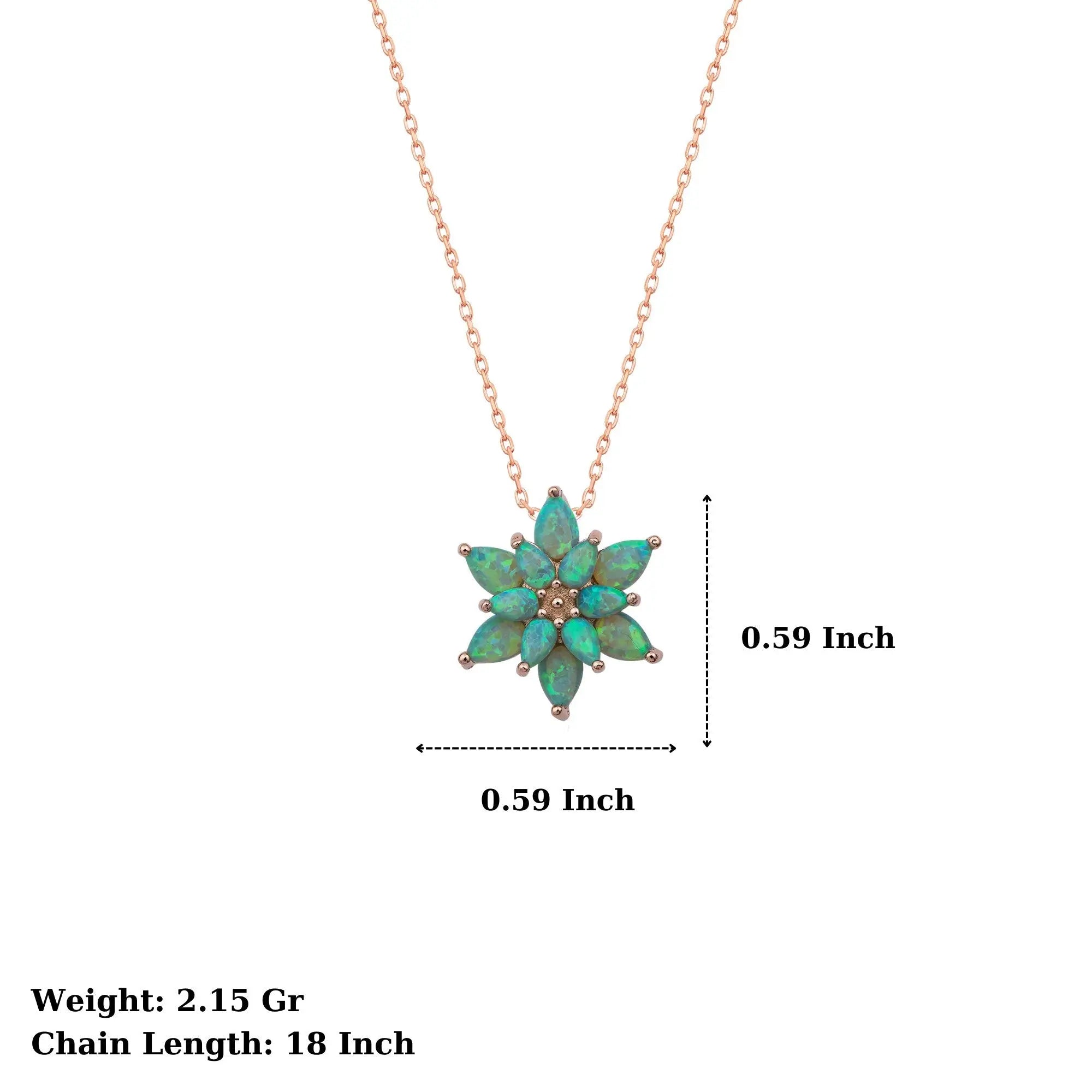 Sterling Silver Lotus Necklace: Green Australian Opal, Handmade   Charmora Jewelry