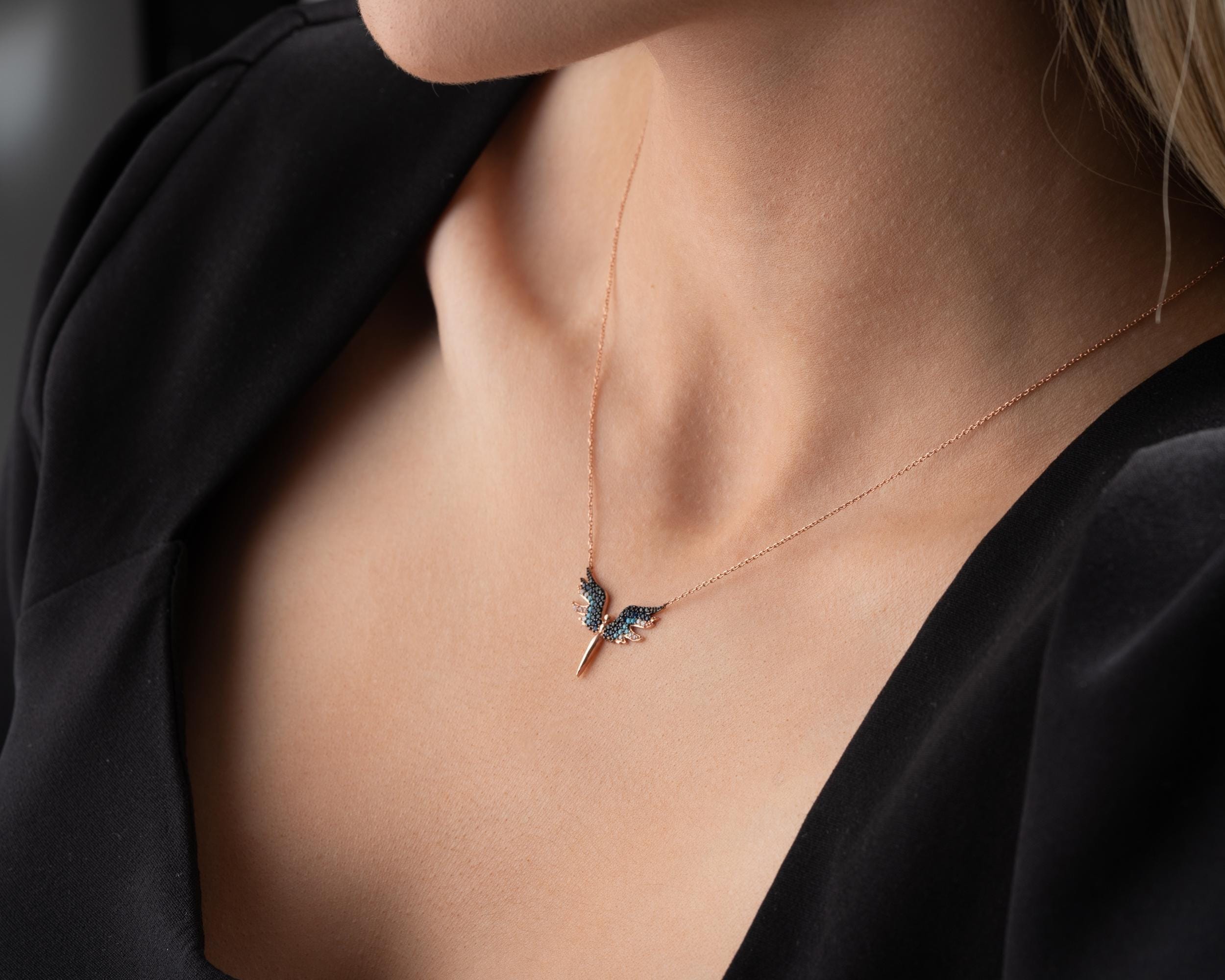 Sterling Silver Archangel Michael Necklace: Guardian Angel Wings