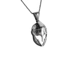 Sterling Silver Spartan Helmet Necklace: Handmade Warrior Pendant   Charmora Jewelry