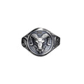 Sterling Silver Ram Ring: Aries Zodiac Jewelry for Men