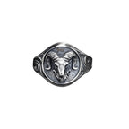 Sterling Silver Ram Ring: Aries Zodiac Jewelry for Men   Charmora Jewelry