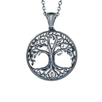 Sterling Silver Yggdrasil Necklace: Viking Tree of Life Pendant   Charmora Jewelry