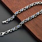 925 Sterling Silver Men’s Bracelet with Zircon Stone – Durable Chain Gift for Him