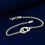 Sterling Silver Geometric Bracelet: Minimal Modern Chain Jewelry