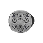 Oxidized Sterling Silver Tiger Ring, Animal Jewelry Gift