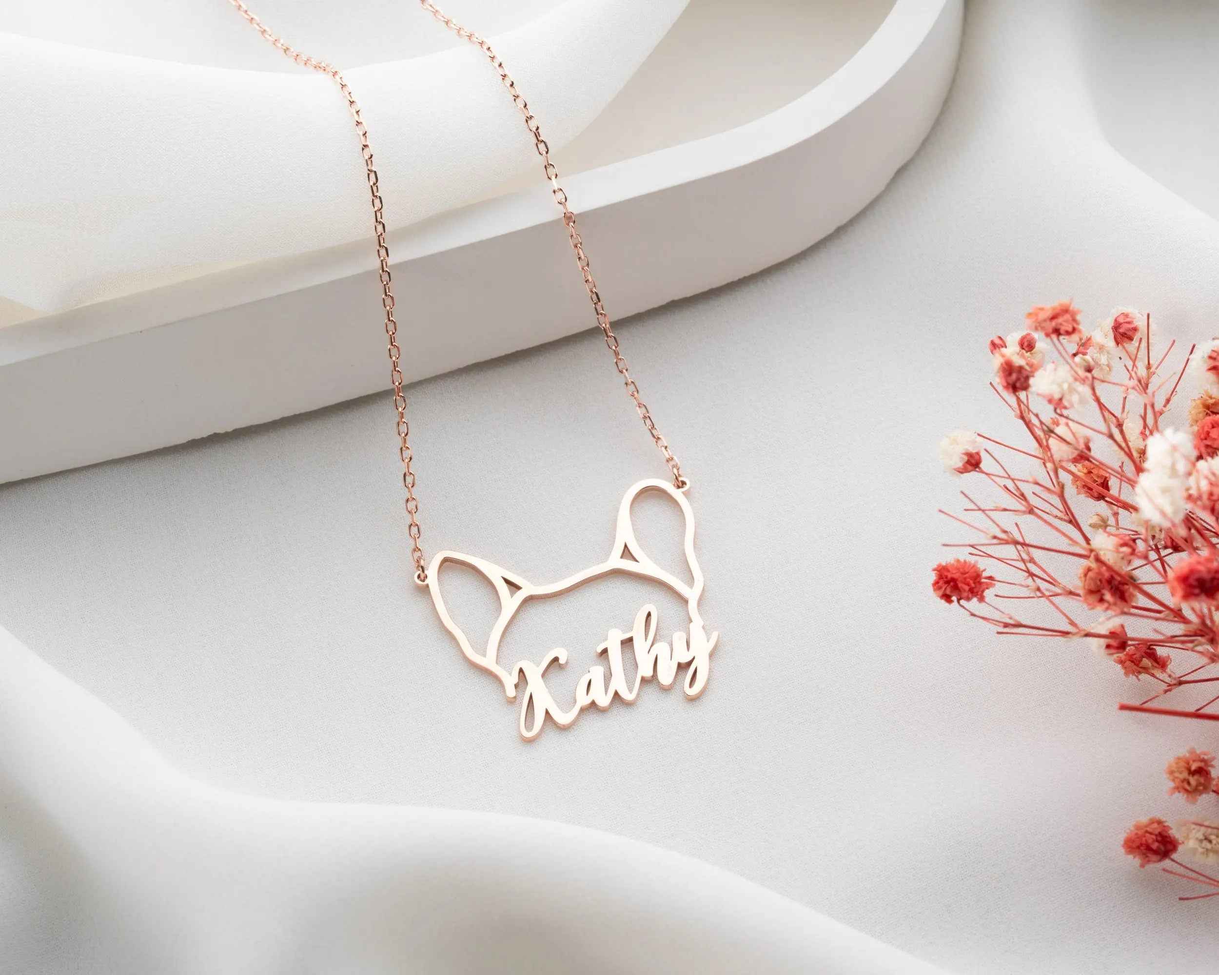 Personalized Dog Name Necklace: Sterling Silver Custom Pet Pendant