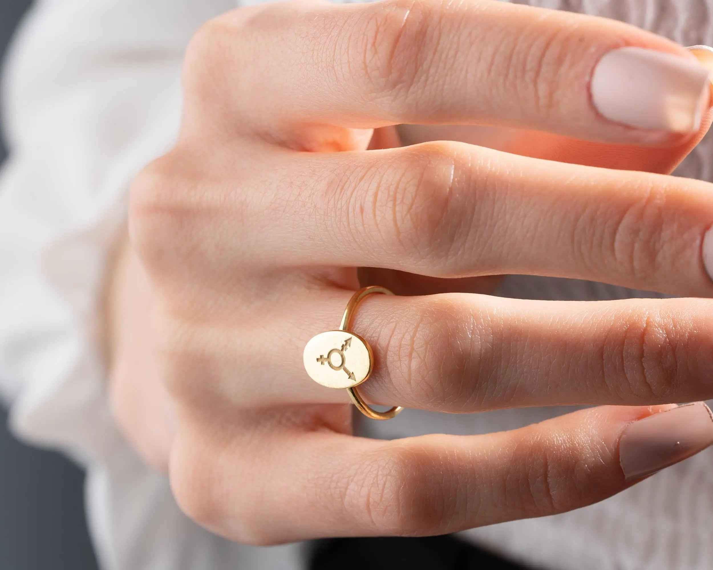 Sterling Silver Transgender Pride Ring: LGBTQ Jewelry Gift