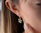 Sterling Silver Lesbian Heart Earrings: LGBTQ Pride Jewelry