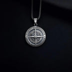 Sterling Silver Compass Necklace, Travel Jewelry Gift for Him   Charmora Jewelry