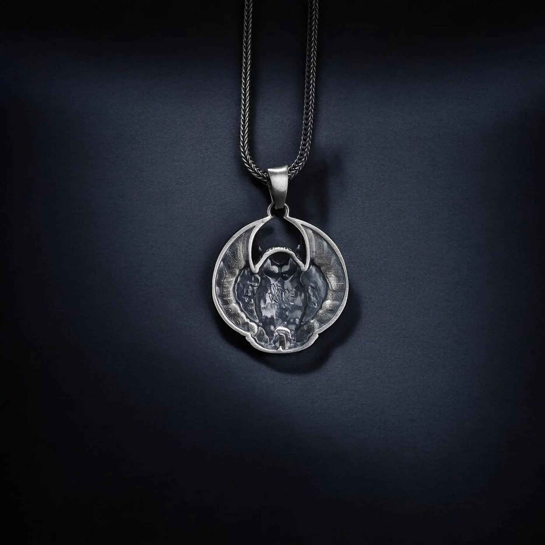 Sterling Silver Owl Pendant Necklace: Open Wings, Night Bird Jewelry