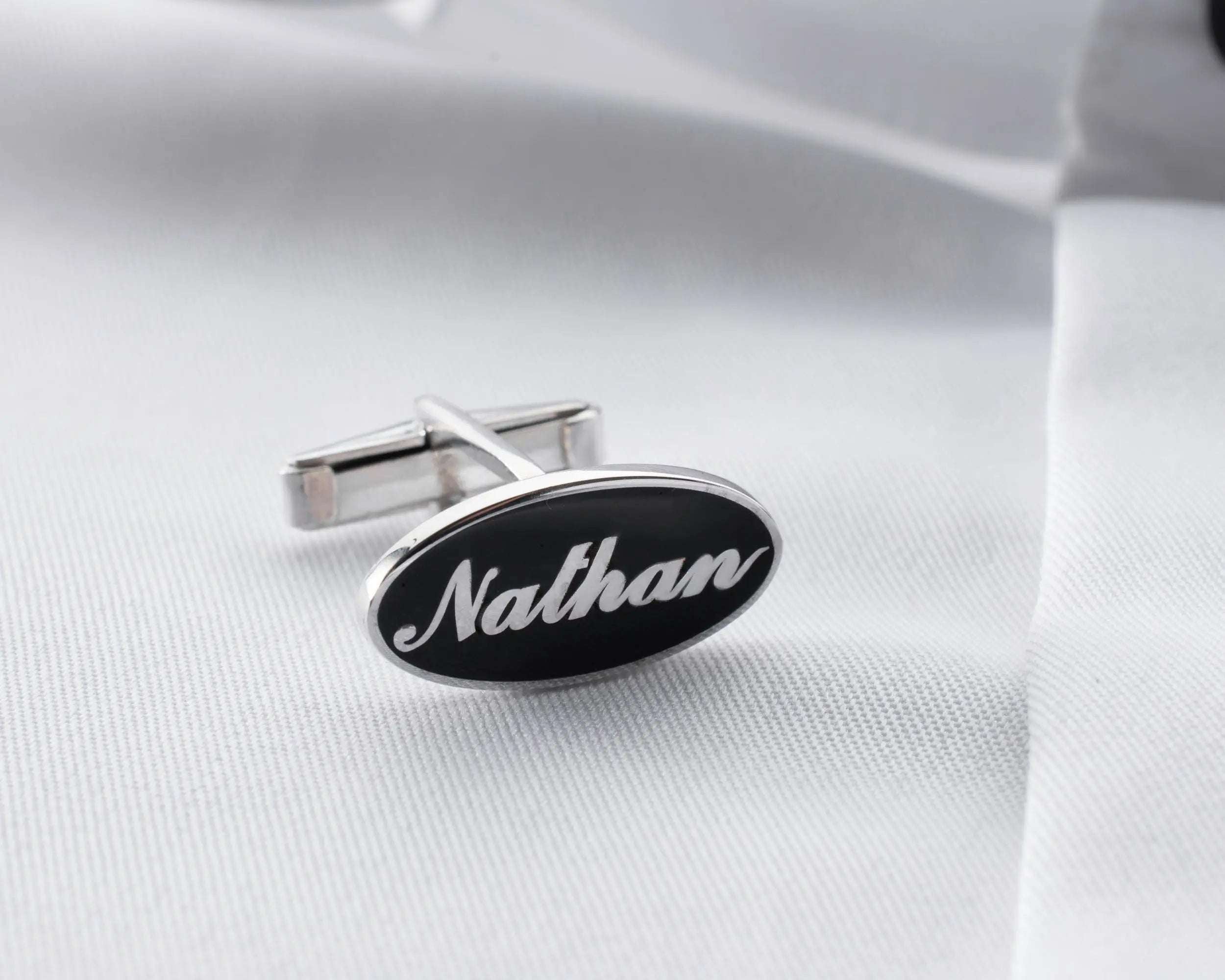 Personalized Sterling Silver Cufflinks: Engraved Initial Wedding Groomsmen Gift   Charmora Jewelry