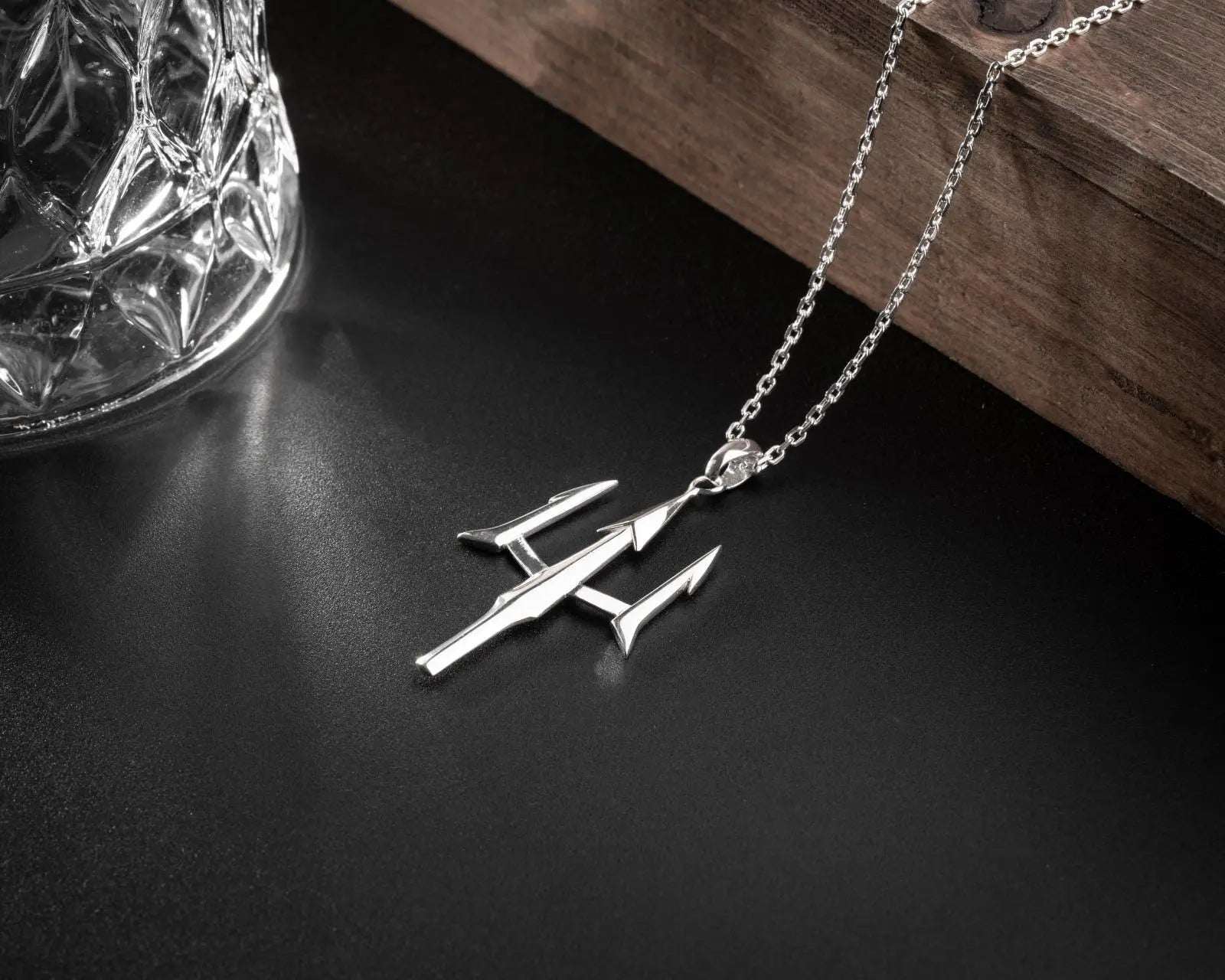 Sterling Silver Trident Necklace: Poseidon's Spear Pendant, Mythology Jewelry   Charmora Jewelry